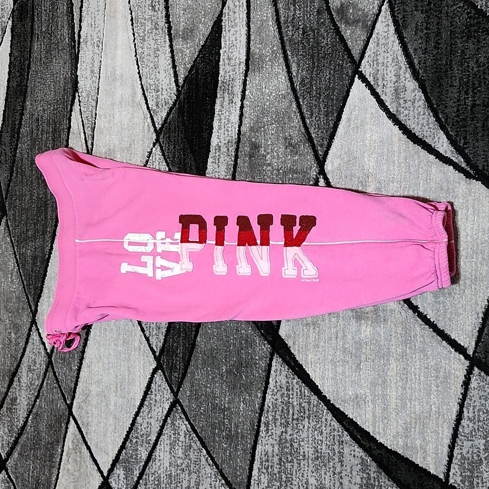 VINTAGE VS PINK OVERSIZED HIGH-WAISTED LOGO JOGGERS SWEATPANTS